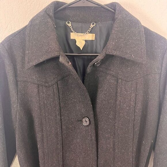 J. Crew Grey Wool Collared Button Down & Belted Dress Coat - Picture 5 of 11